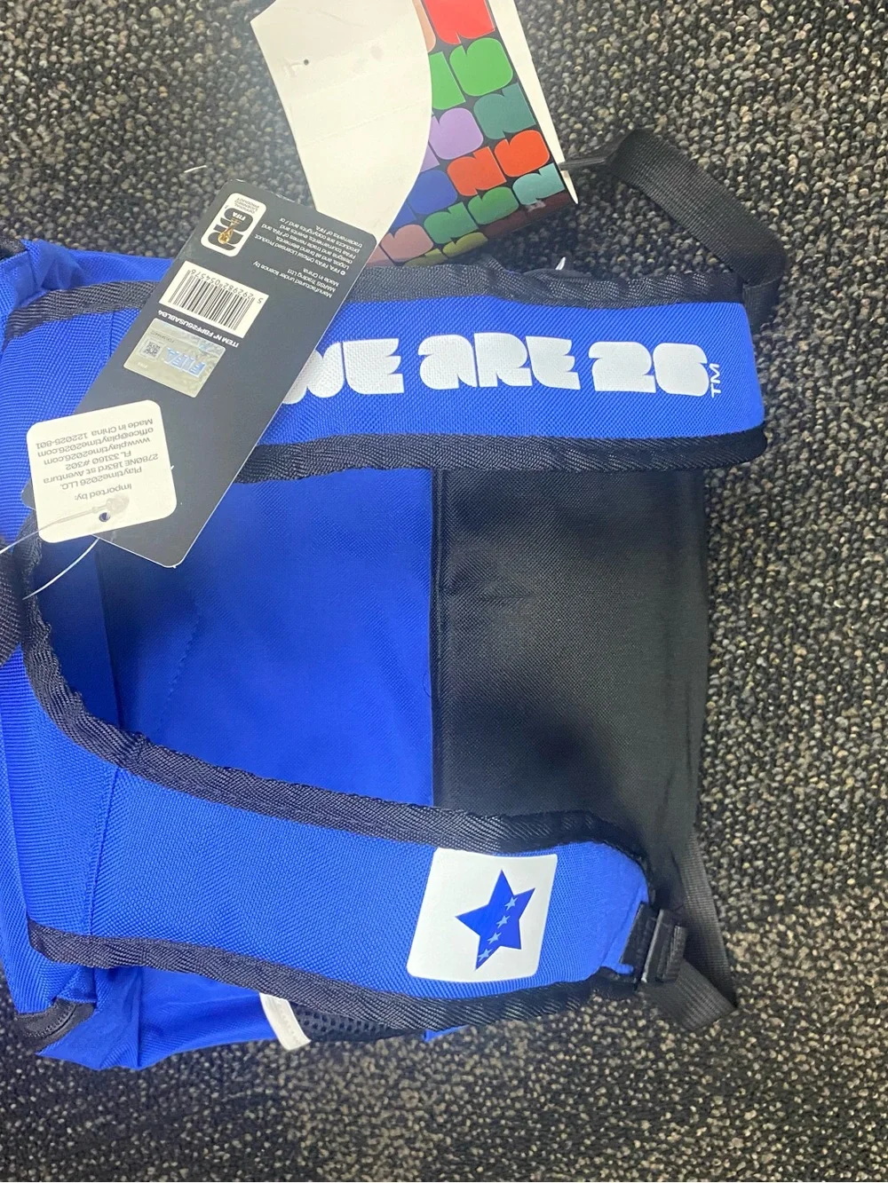 USA Blue Kids Backpack with Multicolor Visor Panel